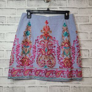 NWOT Entro Embroidered Chambray Skirt Size M